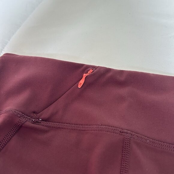 Lululemon All Meshed Up Leggings Maroon Pink Mesh Womens 8 Yoga Activewear - Picture 6 of 6